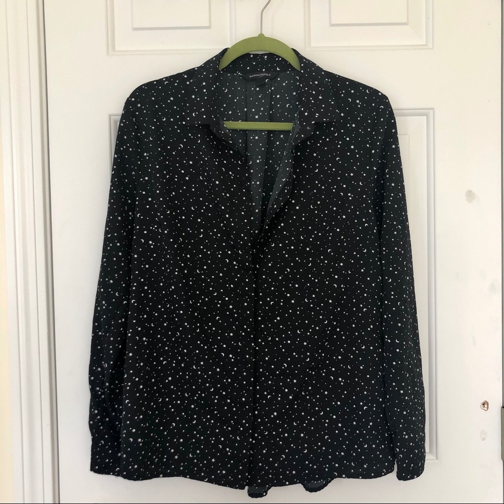 Banana Republic Black Star&Moon Patterned Shirt